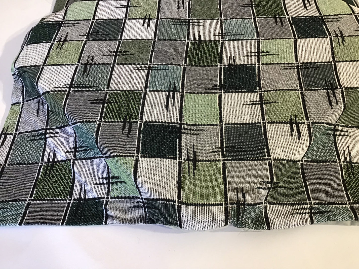 Galettes de chaise à rabats de cuisine - Set 4/6 Coussins - Tissu Gobelin -  couleur vert - Tissu Gobelin - art.chess