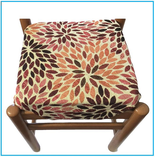 Galettes de chaise à rabats- Set 4/6 Coussins - coloris beige - Tissu Gobelin 
