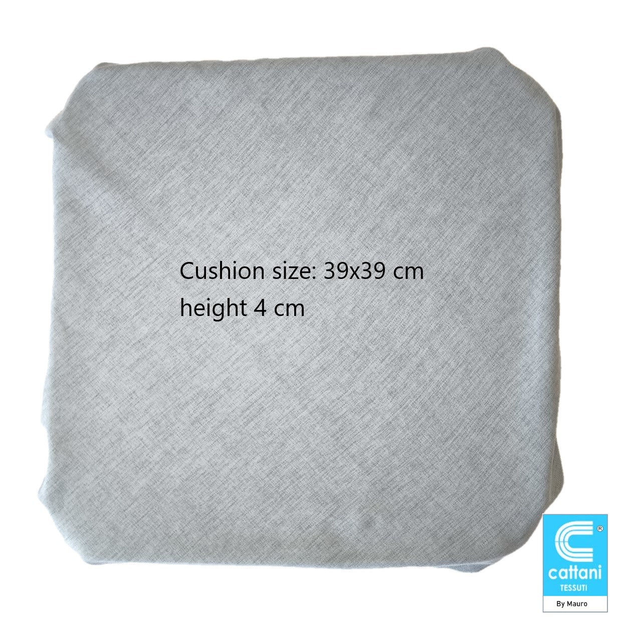 cuscino grigio azzurro polvere misure 39x39 cm alto 4 cm