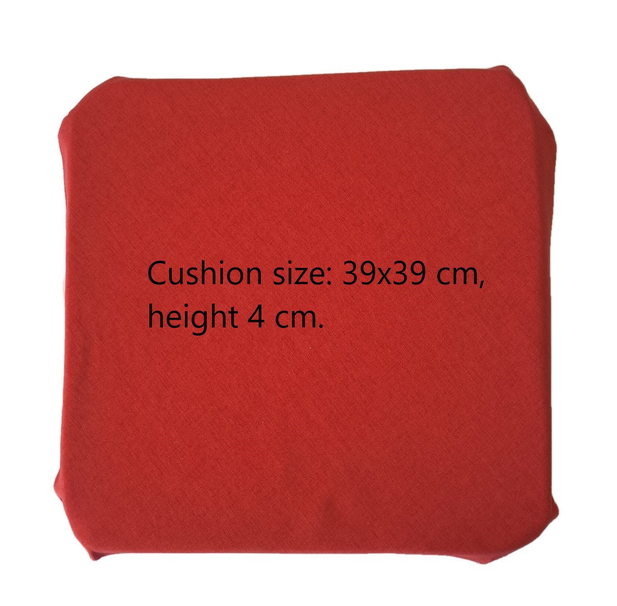 Cuscino rosso misure 39x39 cm alto 4 cm