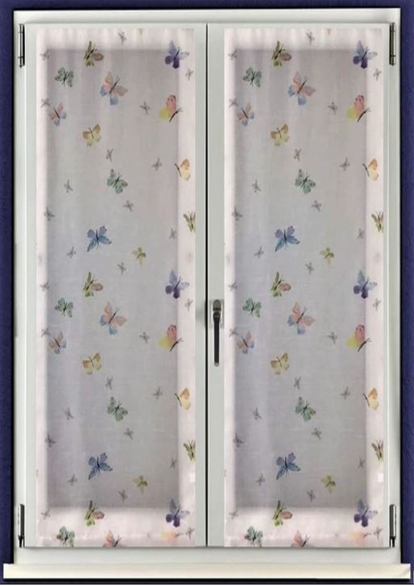 Paire de voilages vitrage - passe-tringle, largeur 60/80 cm  longueur personnalisée-  - art.515