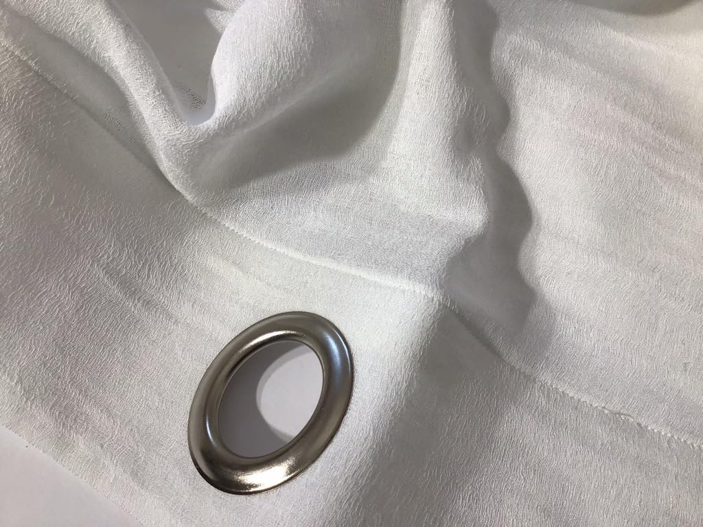 Voilage à oeillets - 1 panneau largeur maxi 200 - hauteur sur mesure - Tissu Crêpe Georgette - blanc-art.811