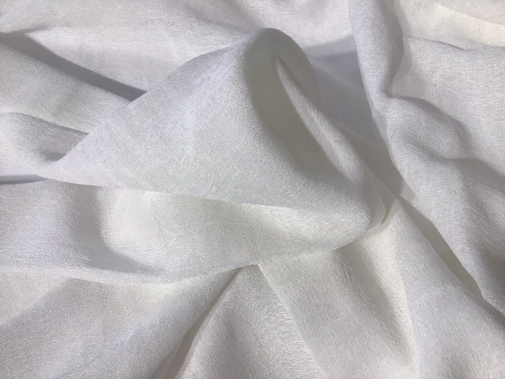 Voilage à oeillets - 1 panneau largeur maxi 200 - hauteur sur mesure - Tissu Crêpe Georgette - blanc-art.811