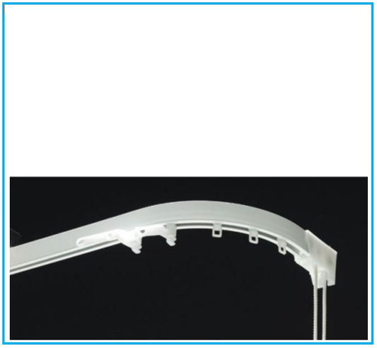Rail en aluminium pour rideaux froncés avec courbes latérales – Sur mesure – Art. 203
