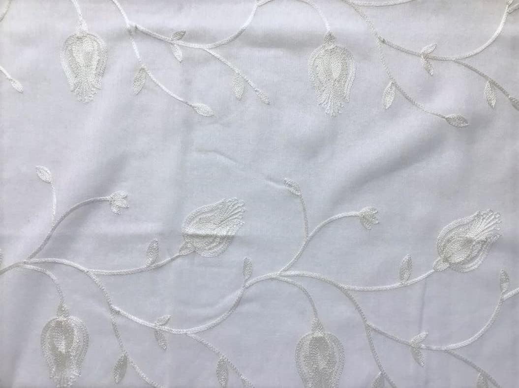 Paire voilages vitrages - passe-tringle  - largeur 65 cm - longueur sur mesure - blanc-gris-rose-art.517