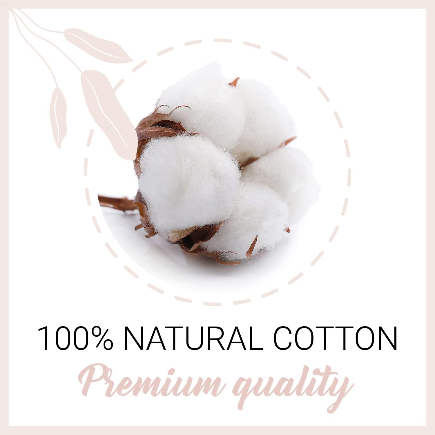 Fiore di cotone naturale che indica che il copripiumino è realizzato in 100% cotone