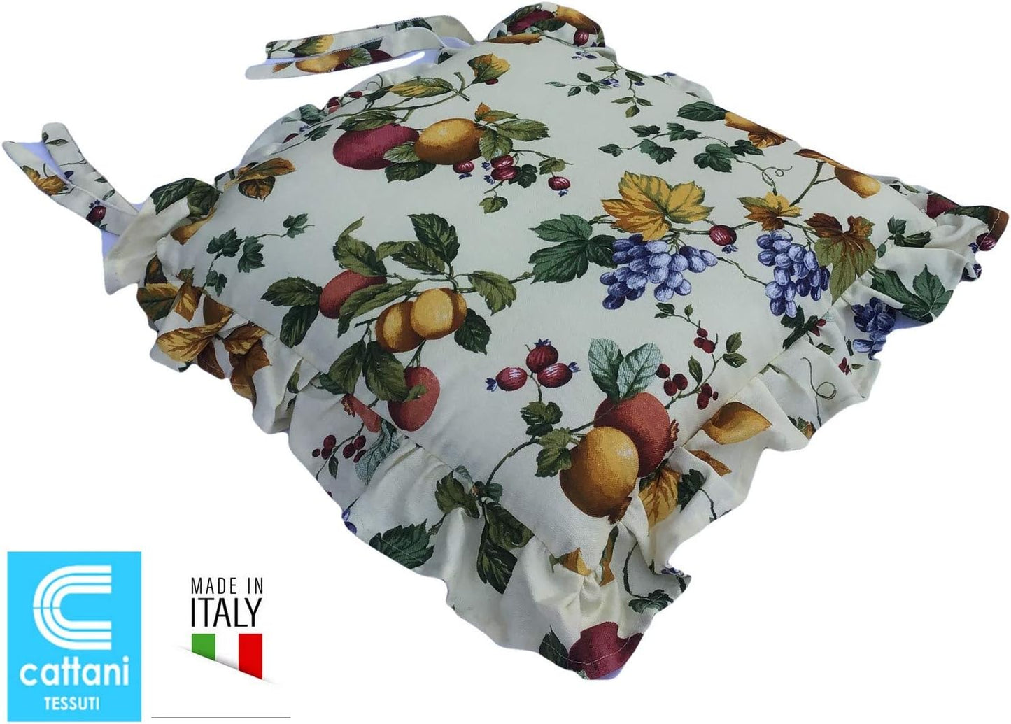 Galettes de chaise à volants – Lot de 6 coussins en coton lavables - Motif automne