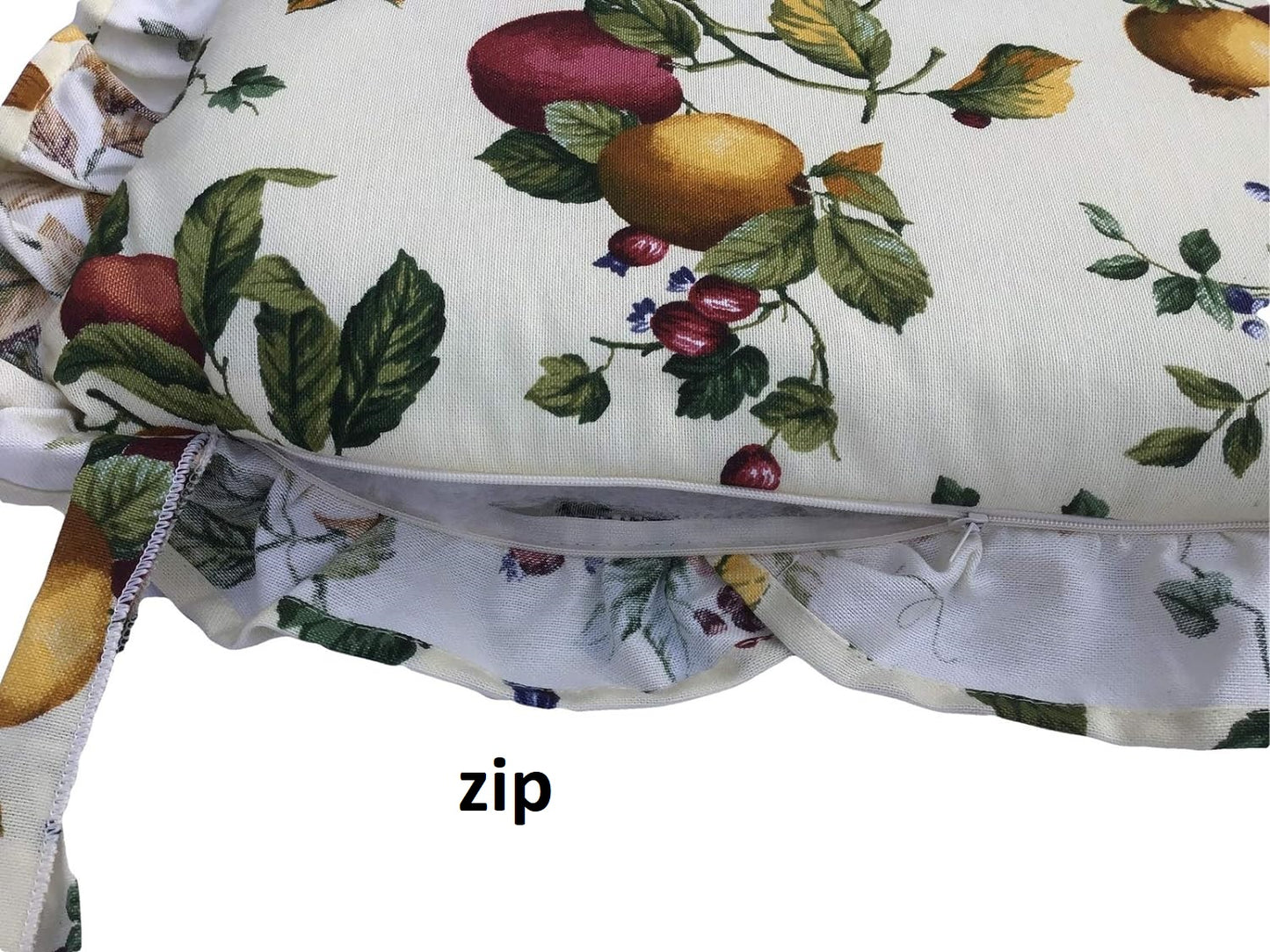Galettes de chaise à volants – Lot de 6 coussins en coton lavables - Motif automne