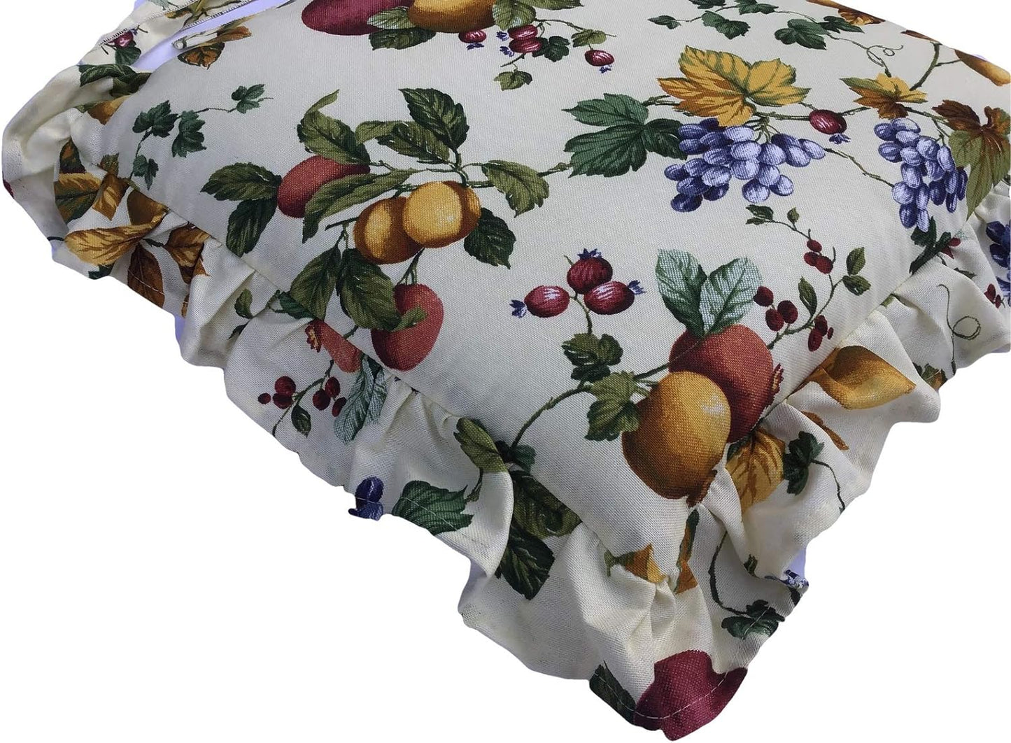 Galettes de chaise à volants – Lot de 6 coussins en coton lavables - Motif automne
