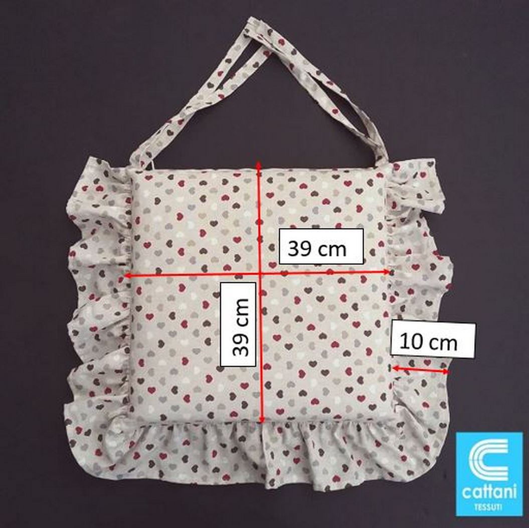 Galettes de chaise à volants – Lot de 4 coussins en coton lavables - coloris beige