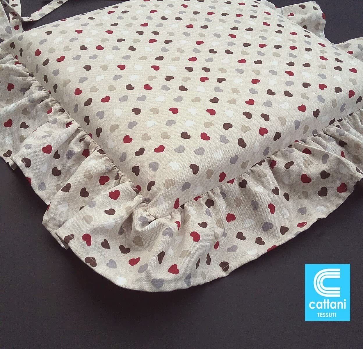 Galettes de chaise à volants – Lot de 4 coussins en coton lavables - coloris beige