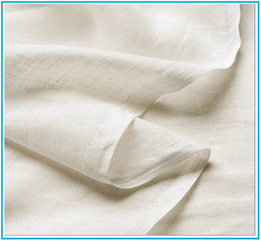 Tissu pour rideaux en mélange de lin - Vendu au mètre - couleur blanc naturel - art.901