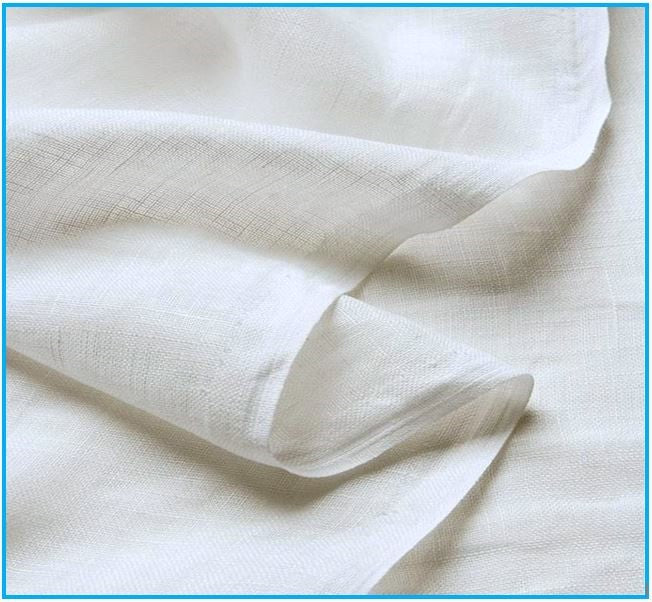Tissu pour rideaux en mélange lin-polyester – Vendu au mètre – Blanc – Art. 902