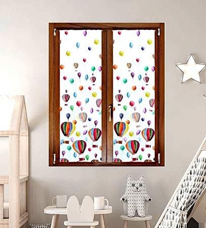 Paire de voilages vitrage pour chambres - taille 60x150 60x240 cm - longueur personnalisée - ballons art.