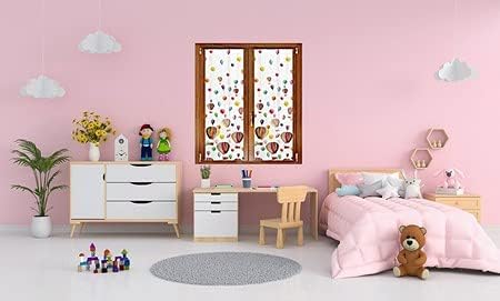 Paire de voilages vitrage pour chambres - taille 60x150 60x240 cm - longueur personnalisée - ballons art.