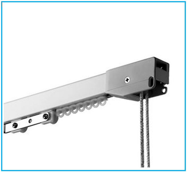 Rail en aluminium MOTTURA ARCO 490/2 pour rideaux drapés lourds – Sur mesure – Art. 200