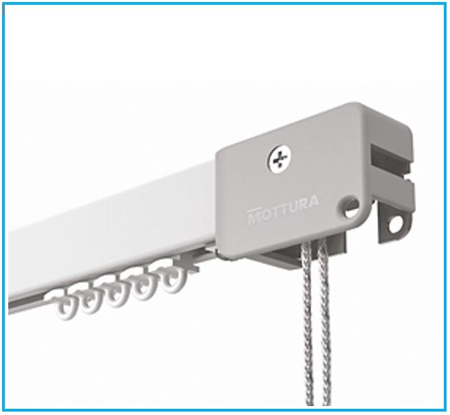 Rail en aluminium MOTTURA pour rideaux drapés légers et moyens – Sur mesure – Art. 202