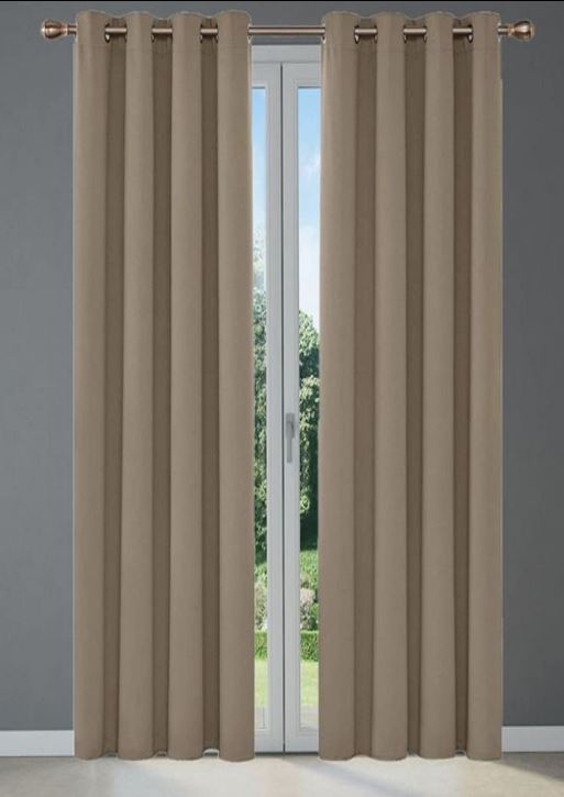 Rideau à oeillets occultants thermiques - largeur maxi 200 - taupe-art.804