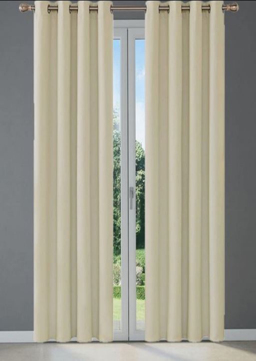 Rideau à oeillets occultants thermiques - largeur maxi 200 - beige-art.805