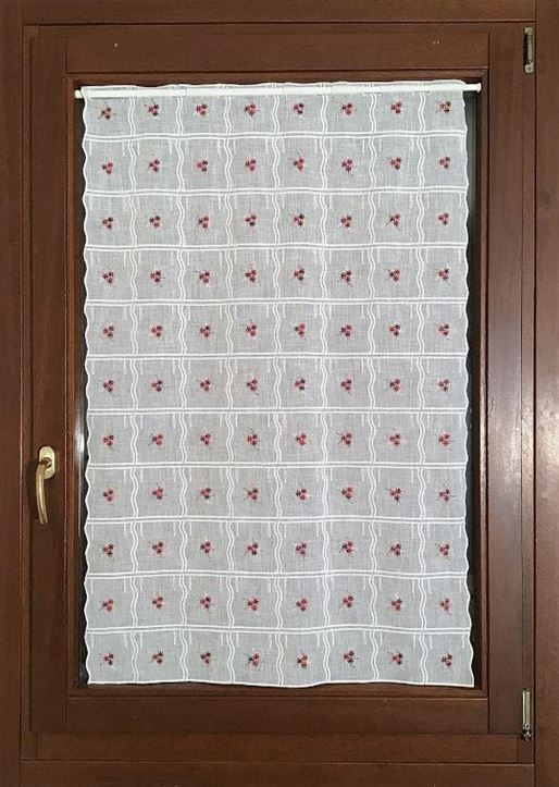 Voilage vitrage - tissu brodé - largeur 80 cm - hauteur individuelle-art.703