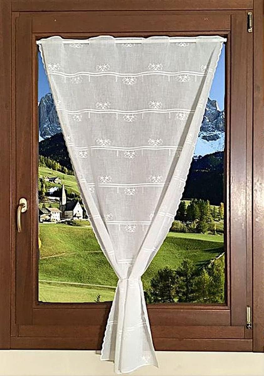 Voilage vitrage brise bise  - largeur 45/60/90 cm - Longueur individuelle - tissu effet lin brodé - art.705