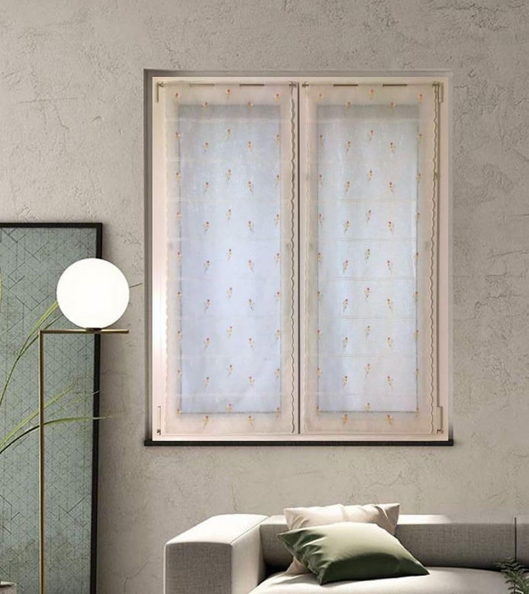 Voilage vitrage brise-bise  - largeur 45-60-90 cm - longueur de 96 à 240 cm - tissu effet lin - art.701