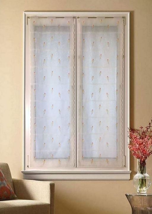 Voilage vitrage brise-bise  - largeur 45-60-90 cm - longueur de 96 à 240 cm - tissu effet lin - art.701