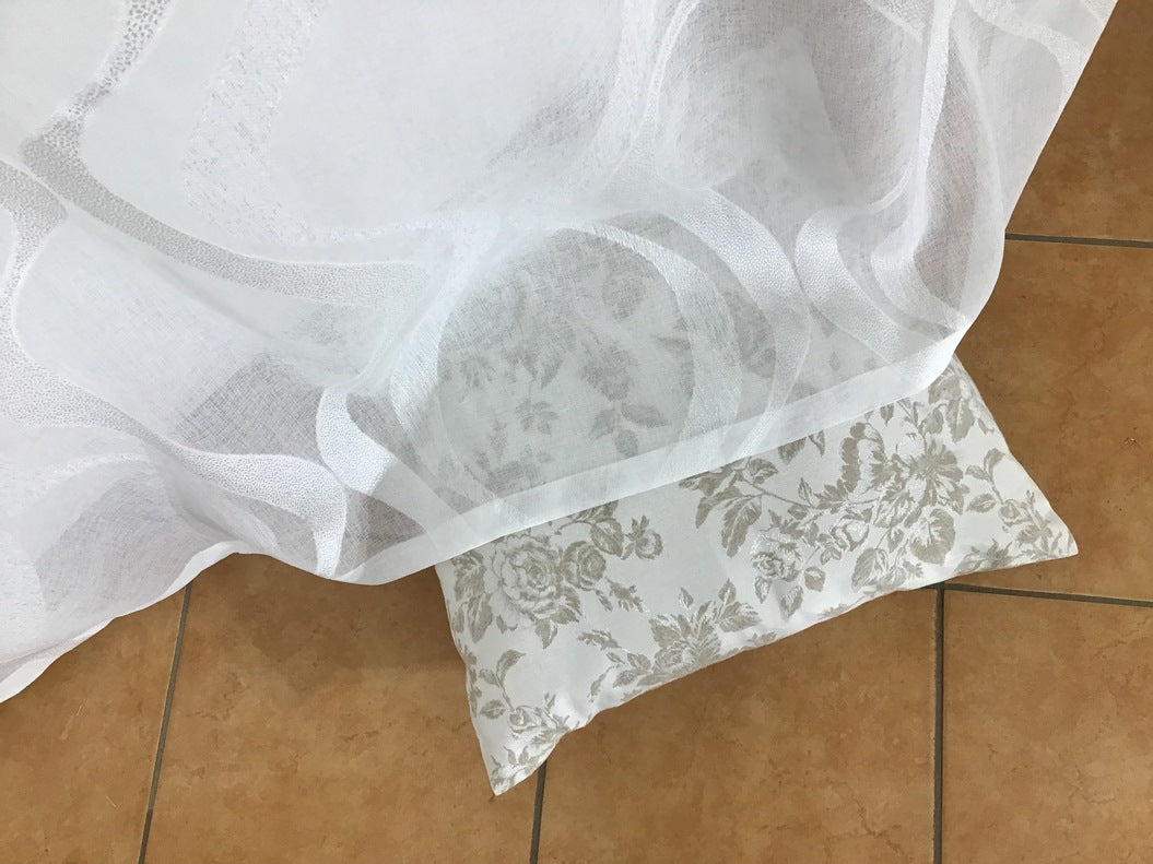 Voilage à oeillets - 1 panneau blanc - tissu fil coupé - largeur maxi 200 cm hauteur de 180 à 280 cm - rideaux salon, séjour, chambre