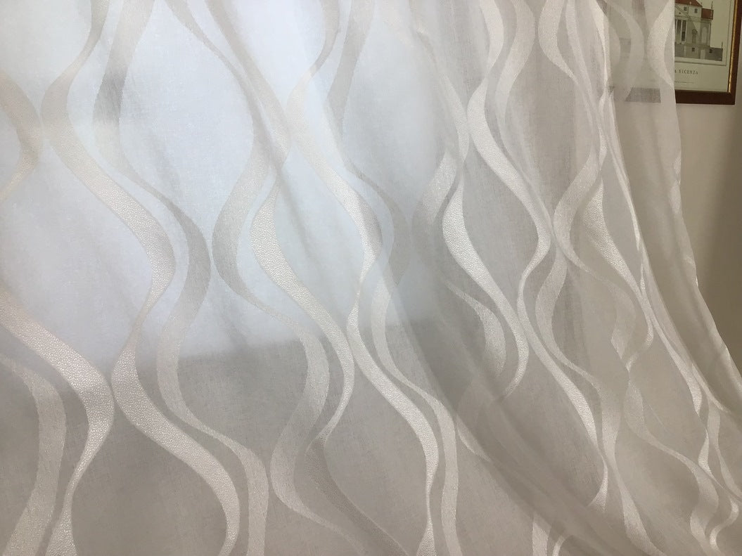 Voilage à oeillets - 1 panneau blanc - tissu fil coupé - largeur maxi 200 cm hauteur de 180 à 280 cm - rideaux salon, séjour, chambre