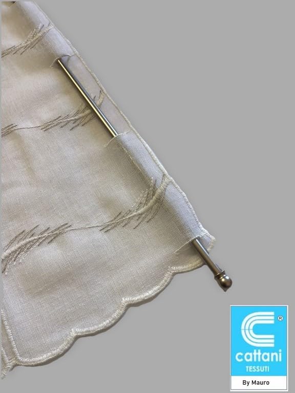  Voilage vitrage brise bise - tissu brodé effet lin - largeur 45/60/90 cm - art.709