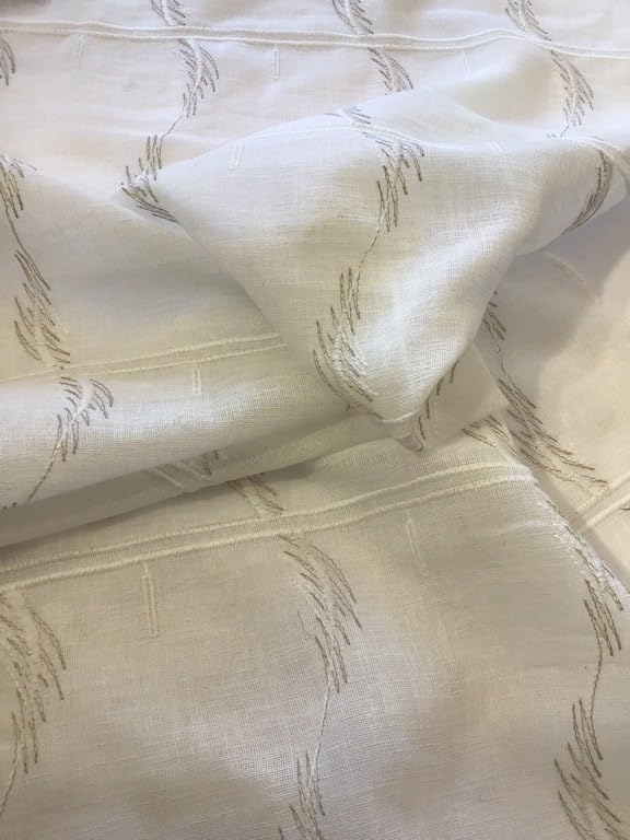  Voilage vitrage brise bise - tissu brodé effet lin - largeur 45/60/90 cm - art.709