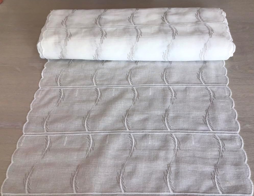  Voilage vitrage brise bise - tissu brodé effet lin - largeur 45/60/90 cm - art.709