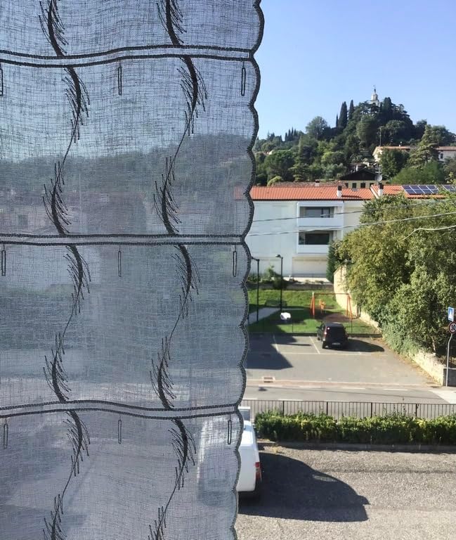  Voilage vitrage brise bise - tissu brodé effet lin - largeur 45/60/90 cm - art.709