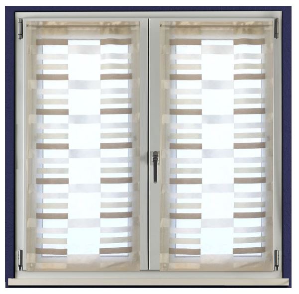 Paire de voilages vitrage - passe-tringle - largeur 60/80 cm - longueur personnalisée - beige - art.506