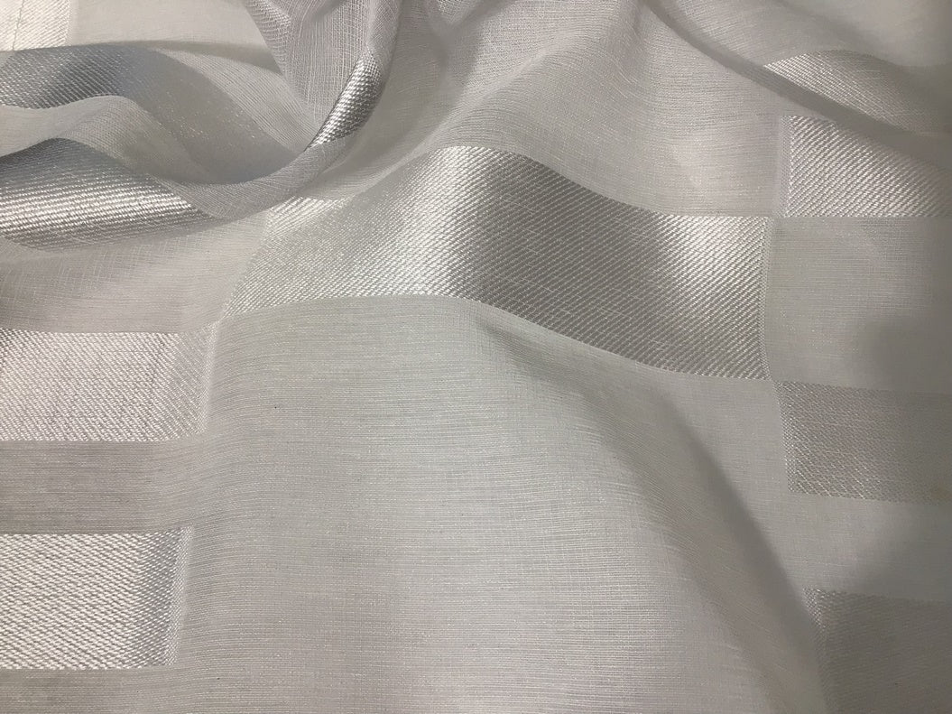 Paire de voilages vitrages  - passe-tringle - couleur blanche -  largeur 60/80 - longueur personnalisée-blanc-art.508