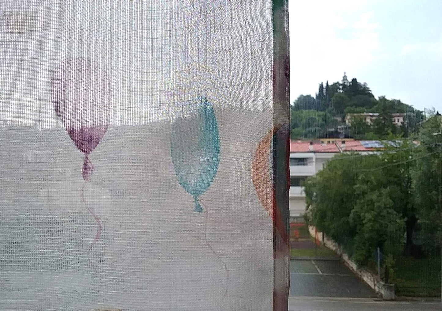 Paire de voilages vitrage pour chambres - taille 60x150 60x240 cm - longueur personnalisée - ballons art.