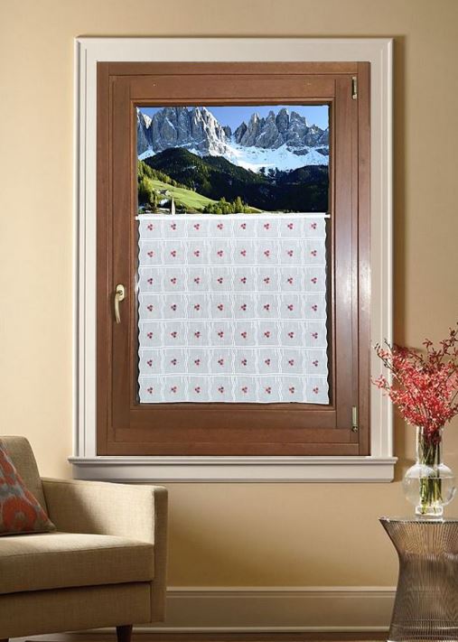 Voilage vitrage - tissu brodé - largeur 80 cm - hauteur individuelle-art.703