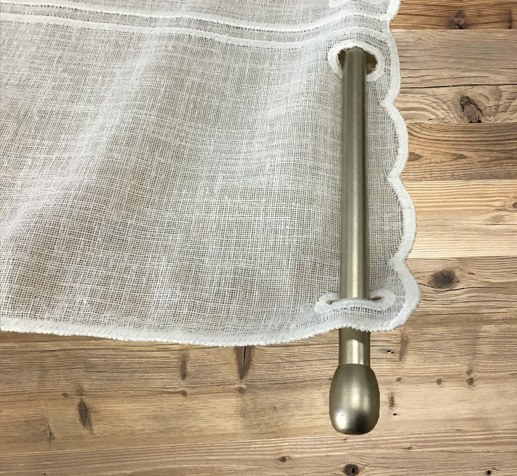 Paire Voilage vitrage brise-bise - brodés - largeur 63/80 cm art.tirol -525