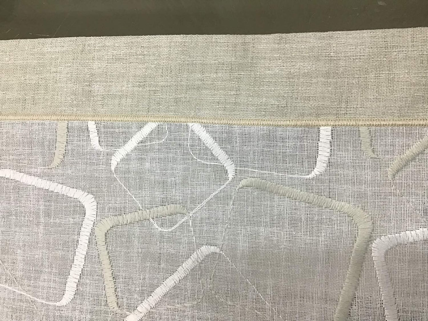 Tissu au Mètre, pour voilage vitrage, brise-bise, panneau japonais, stores Romains - Largeur de 45 à 90 cm- effet lin blanc/beige