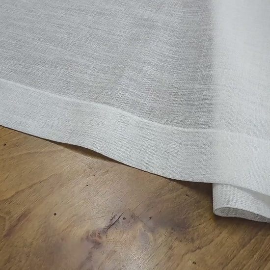 Tenda bianca su misura in tessuto effetto lino con tasca per il bastoncino – Montaggio semplice