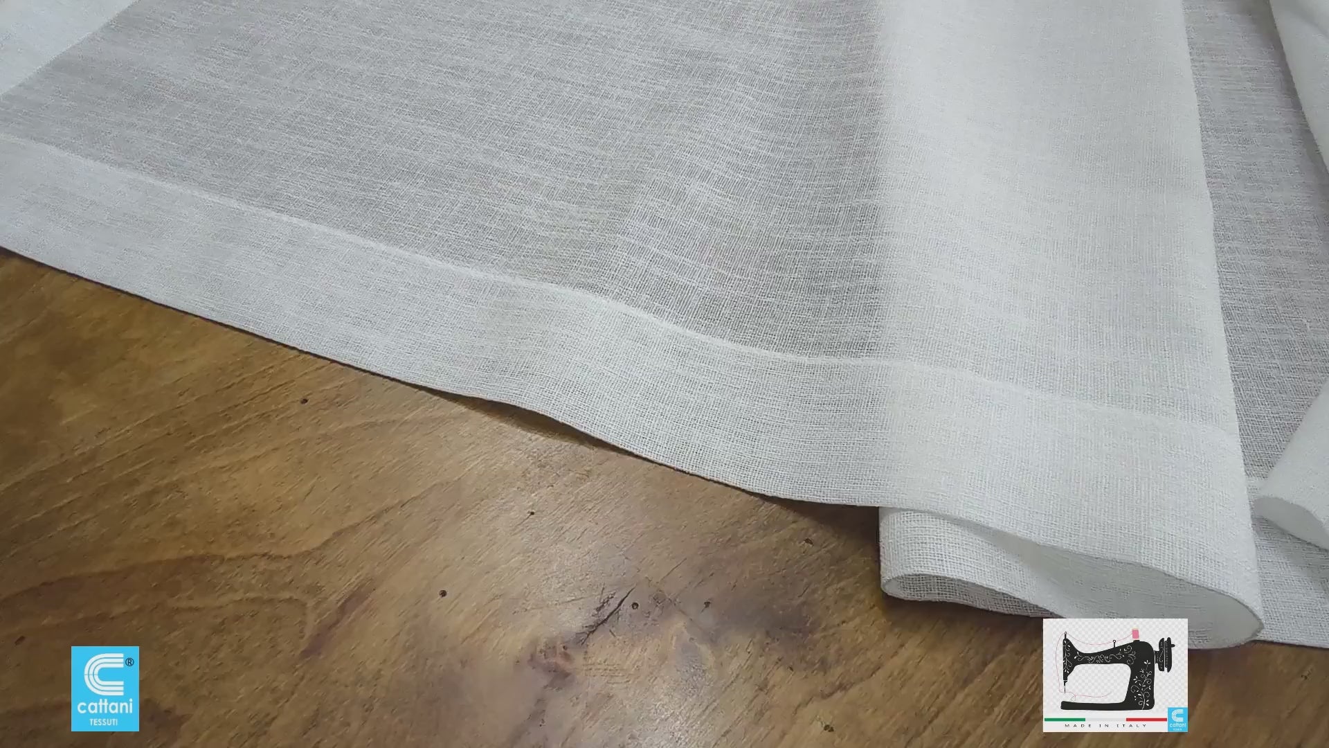 Tenda bianca su misura in tessuto effetto lino con tasca per il bastoncino – Montaggio semplice