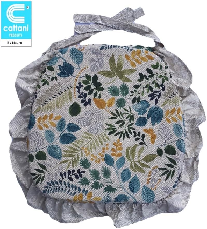 Galettes de chaise de cuisine sagomés avec volants – Lot de 4/6 coussins en coton lavables – art-1024