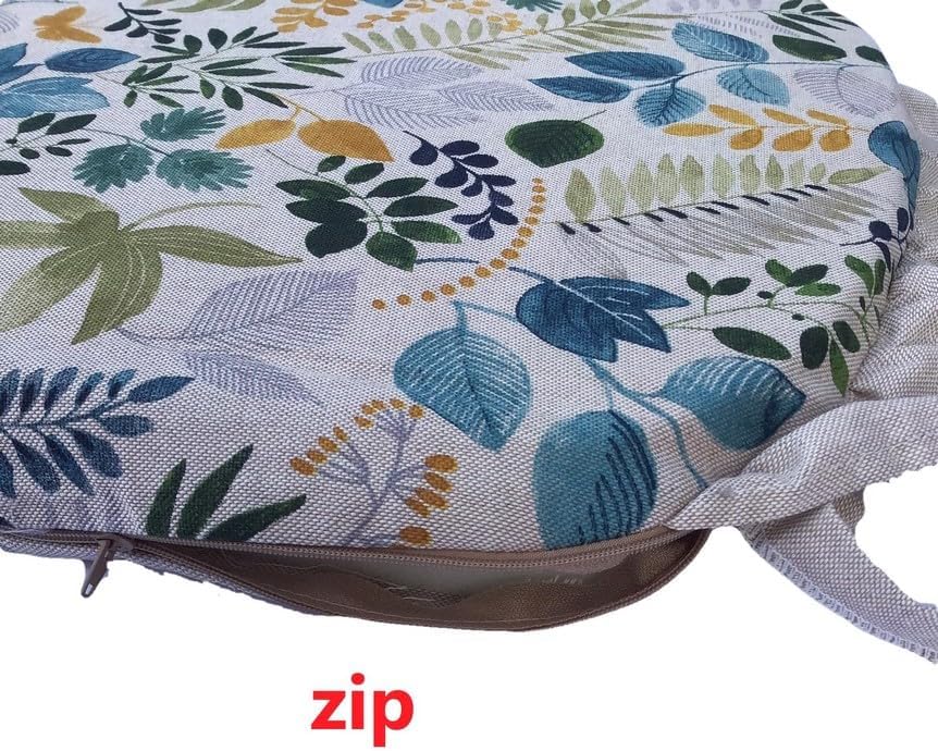Galettes de chaise de cuisine sagomés avec volants – Lot de 4/6 coussins en coton lavables – art-1024