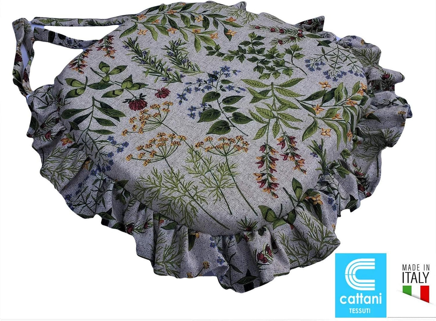 Galettes de chaise sagomés à volants – Lot de 4/6 coussins en coton lavables - -art-1025