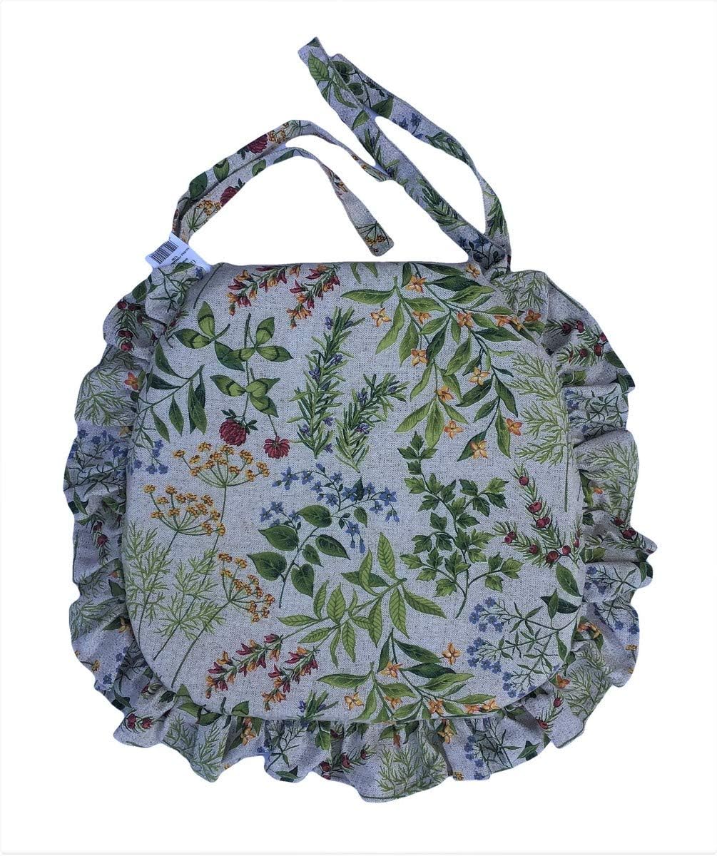 Galettes de chaise sagomés à volants – Lot de 4/6 coussins en coton lavables - -art-1025