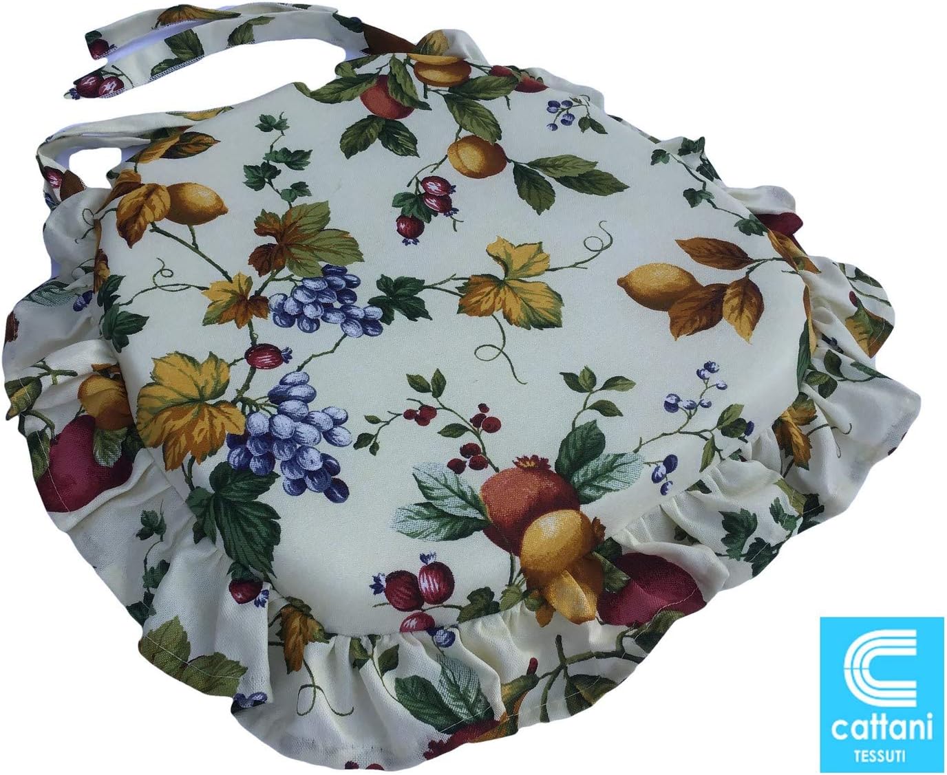Galettes de chaise de cuisine sagomés avec volants – Lot de 4/6 coussins en coton lavables