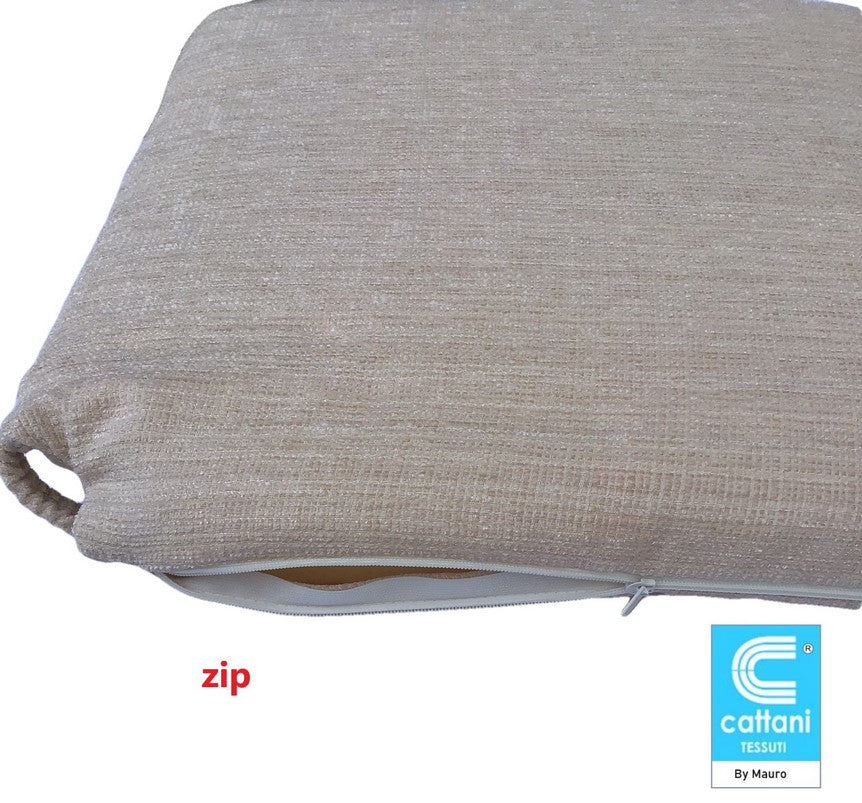 Galettes de chaise de cuisine et de bureau modernes - Set 4/6 Coussins - Tissu  chenille jacquard -  couleur beige - avec élastique 