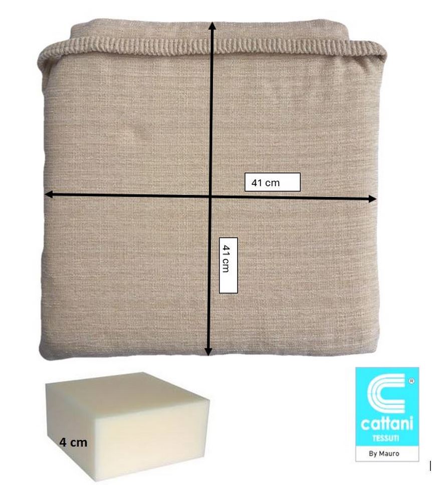 Galettes de chaise de cuisine - Set 4/6 Coussins - Tissu  chenille jacquard -  couleur beige - avec élastique - beige