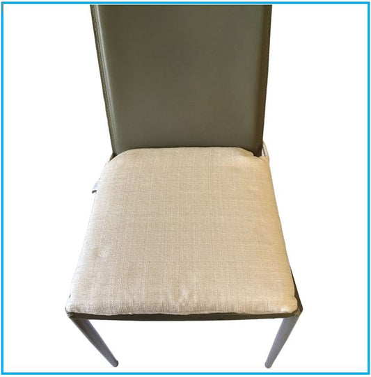 Galettes de chaise de cuisine et de bureau modernes - Set 4/6 Coussins - Tissu  chenille jacquard -  couleur beige - avec élastique 
