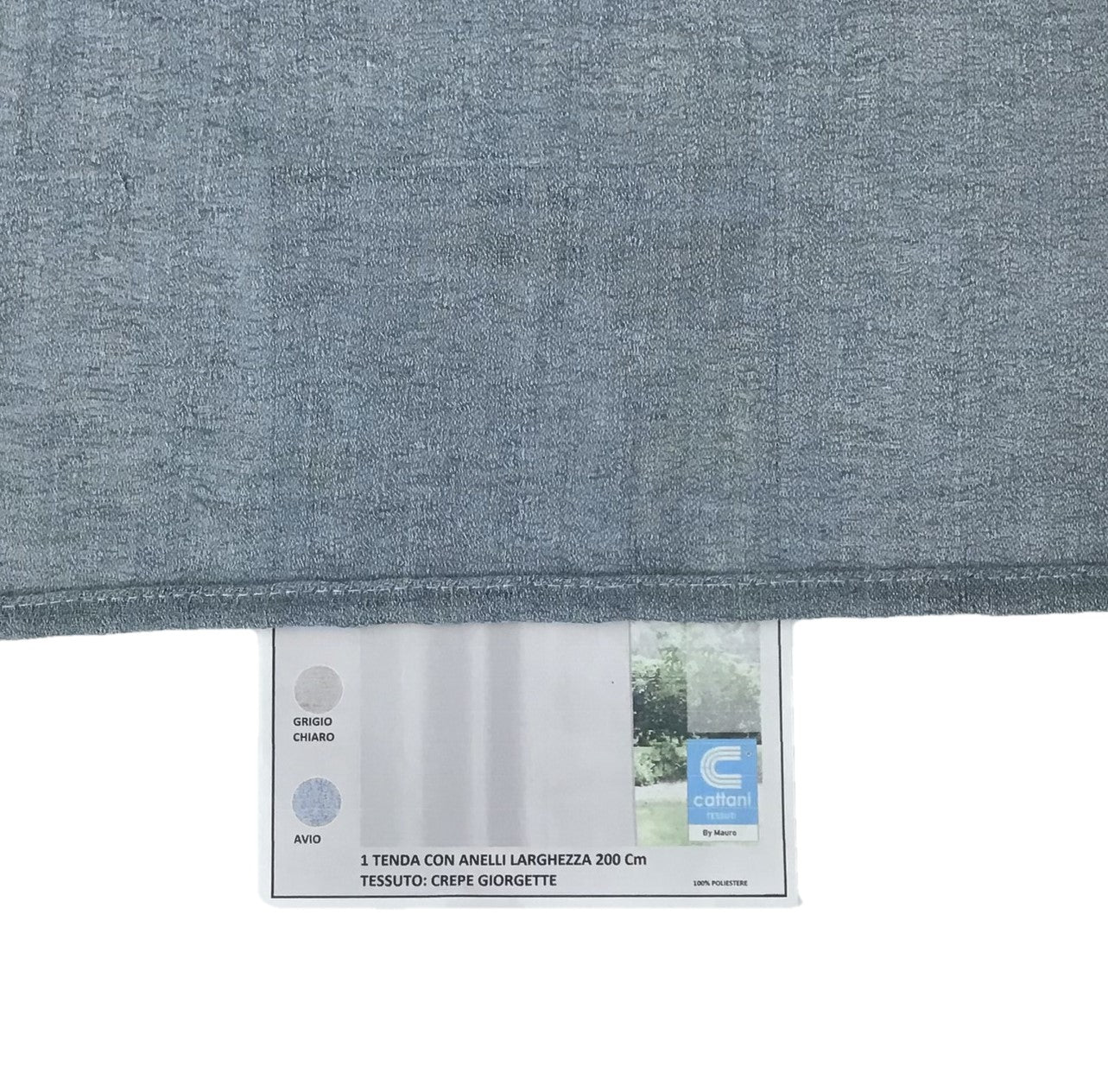  Voilage à Oeillets - 1 Panneau largeur 200 hauteur de 280 à 180 - Tissu Crêpe Georgette - bleu ciel foncé - art.810